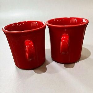 Fiesta scarlet red coffee tea mug set of 2